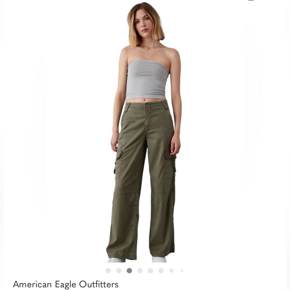American Eagle Outfitters Women's Green Wide Leg Pants